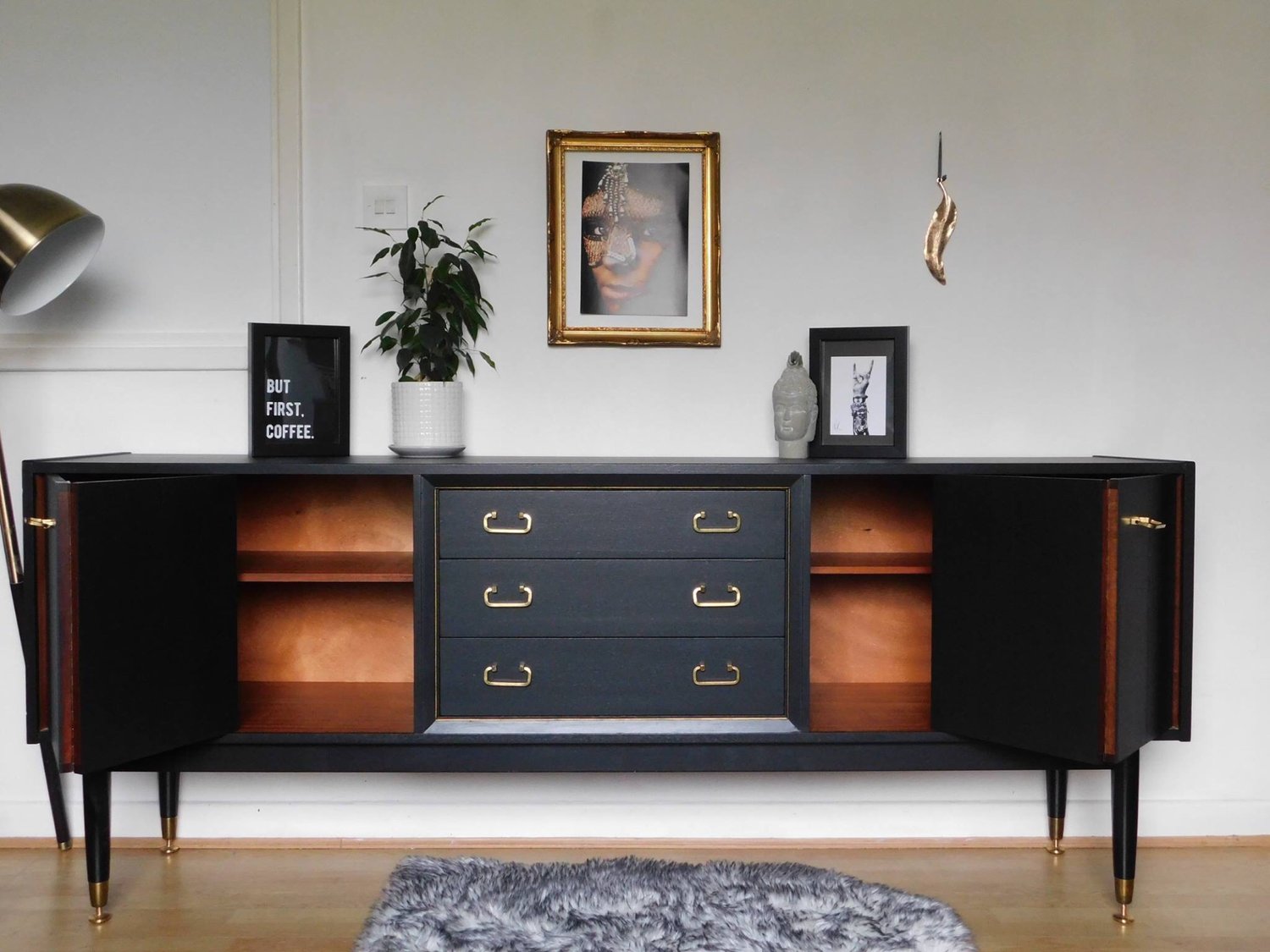 Image of A stunning Teak G plan sideboard in black