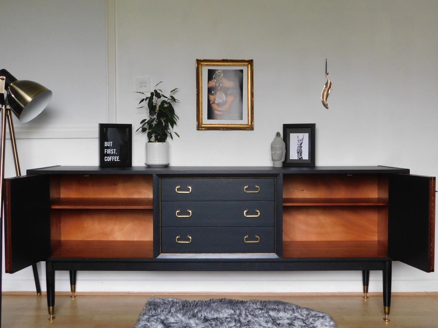 Image of A stunning Teak G plan sideboard in black