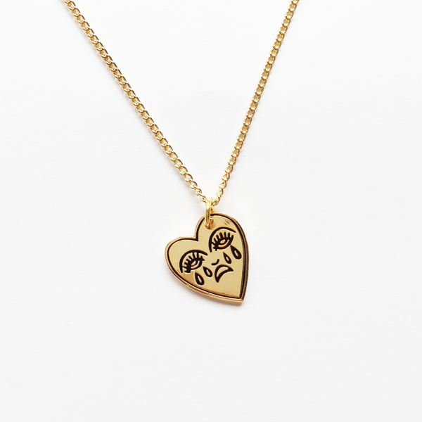 Image of Crying Heart Charm Necklace