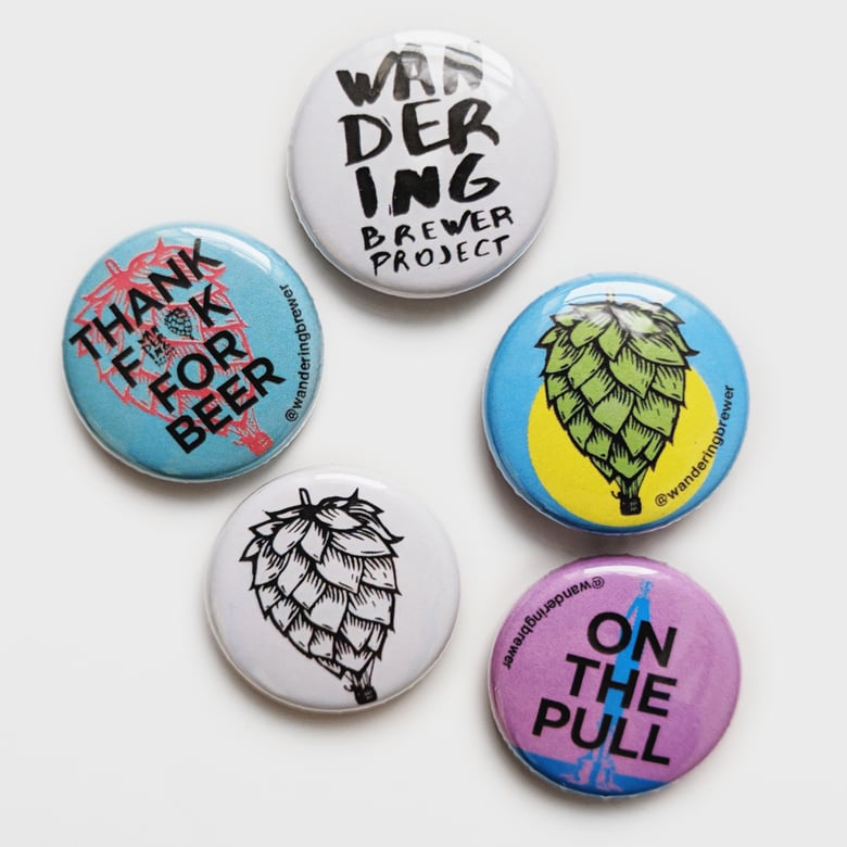 Image of 5 Wandering Brewer Pin Badges