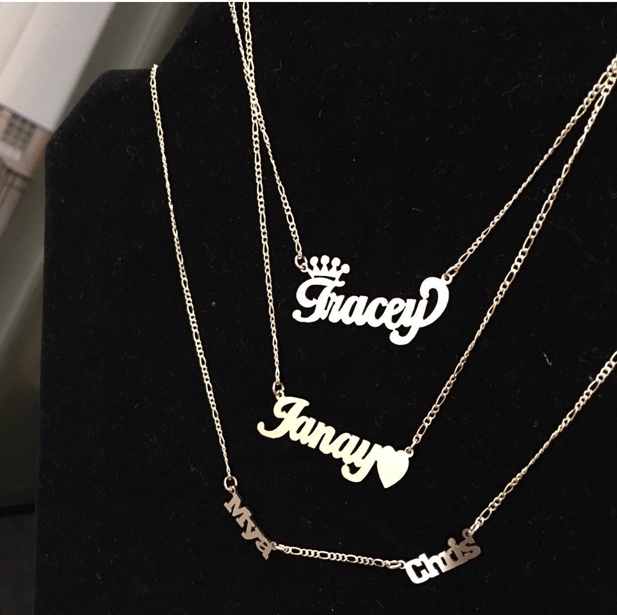 Image of Mini double name necklace