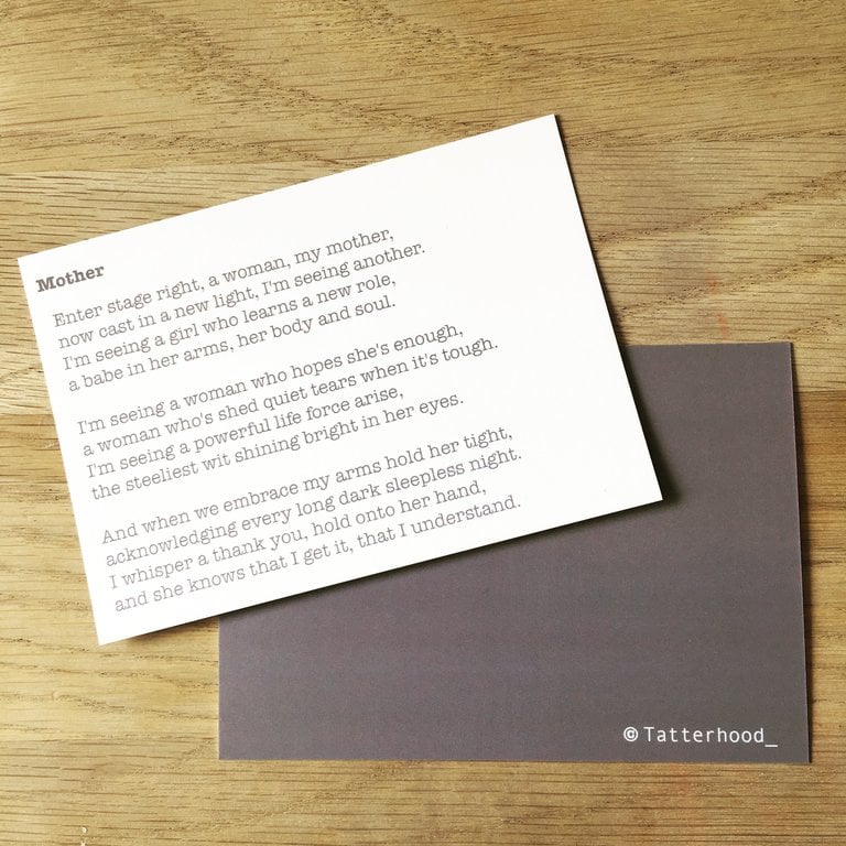 Image of Mother - Poem Postcard (Small - A6 size)