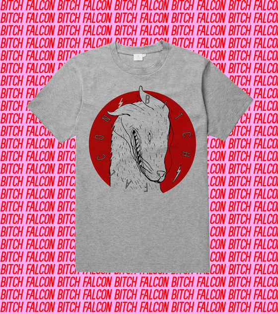 Image of Bitch Falcon Grey Dog Tee