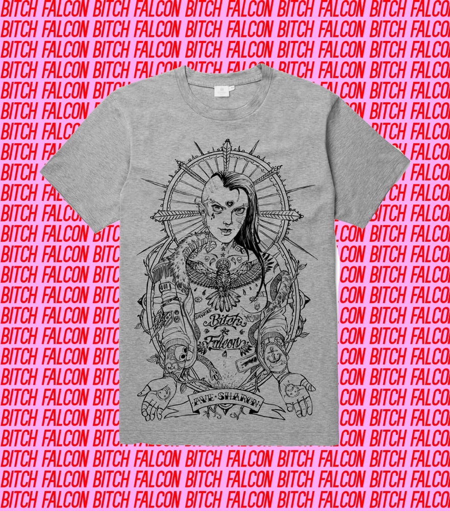 Image of Bitch Falcon Session Mott Grey Softstyle Tee