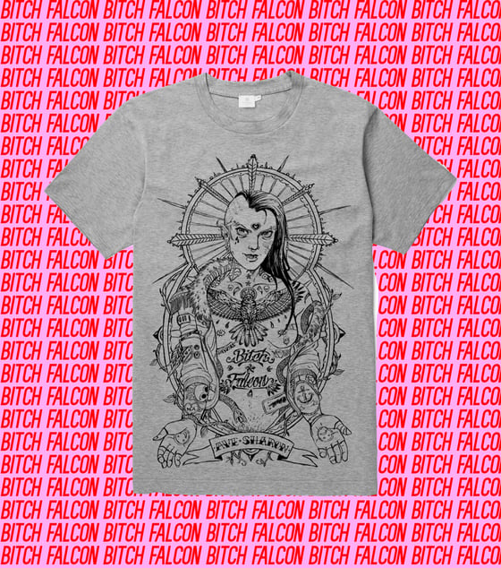 Image of Bitch Falcon Session Mott Grey Softstyle Tee