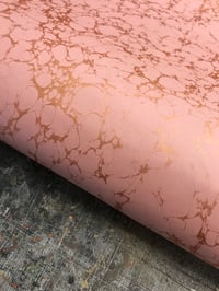 Image 2 of Marbled Paper #69 'Metallic Copper vein on blush-rose' base paper