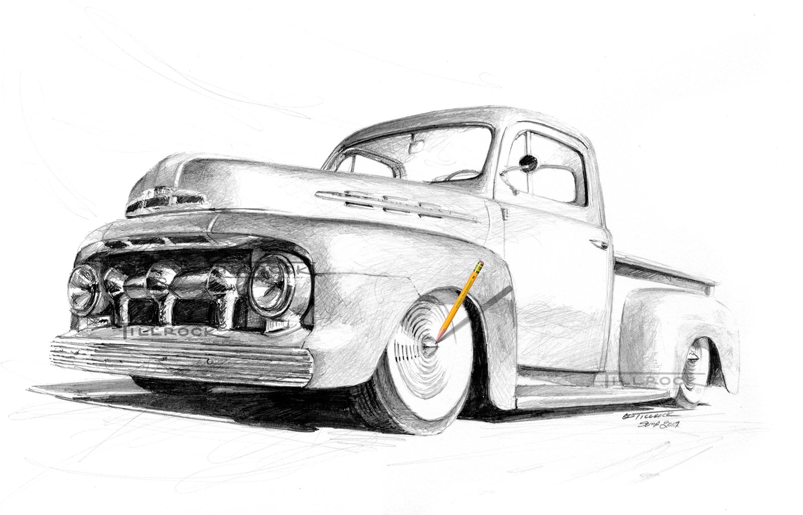 1954 FORD F-100 PICKUP - How To Draw American Classic Truck Easy Simple  Step By Step - YouTube