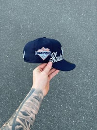 Image 2 of BURNT BEIGE BRIM NAVY HOUSTON ASTROS CUSTOM FITTED CAP