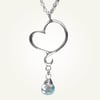 Aphrodite Mini Heart Necklace with Sky Blue Topaz, Sterling Silver