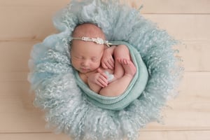 Image of Round Curly Felted Blanket - BABY BLUE
