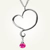 Aphrodite Heart Necklace with Pink Chalcedony, Sterling Silver