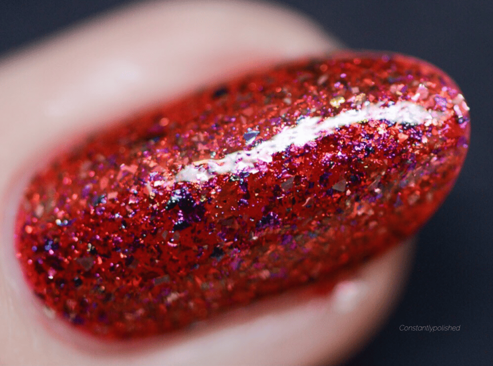 Image of ~One Tiny Ruby/~ red jelly packed w/multichrome and silver flakes!