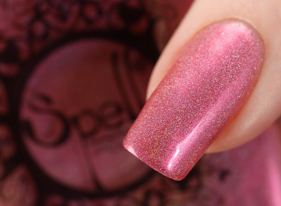 Image of ~Kitty Winks~ pink holo chrome nail polish "Charlie Loves Bella" Spell Polish!