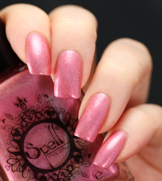 Image of ~Kitty Winks~ pink holo chrome nail polish "Charlie Loves Bella" Spell Polish!