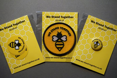 Image of Manchester #WeStandTogether Bee Patch, Stickers and Badge Bundle