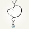 Aphrodite Heart Necklace with Sky Blue Topaz, Sterling Silver