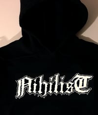 Image 2 of Nihilist " Radiation Sickness " Hooded Sweatshirt with logo Sleeve prints