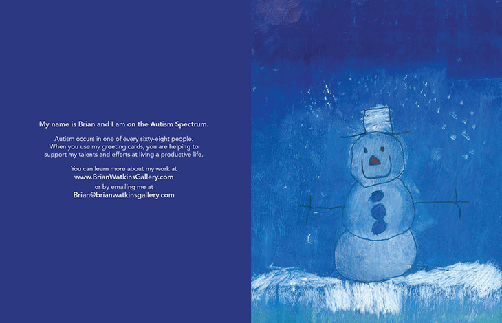 Image of Nighttime Snowman - "Blessings of Christmas"