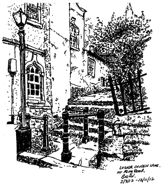 Image of "Steps near Lower Church Lane"- Signed Digital Print