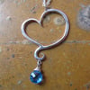 Aphrodite Heart Necklace with Swiss Blue Topaz, Sterling Silver