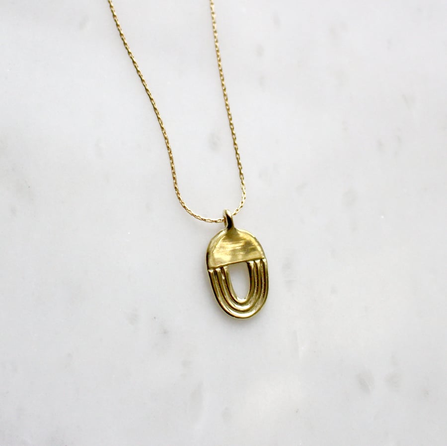 Image of Brass Archway Pendant Necklace