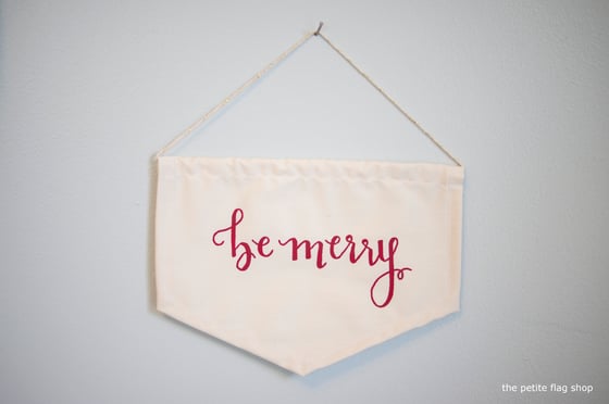Image of Be Merry Mini Flag (Red or Gold)