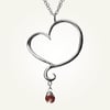Aphrodite Heart Necklace with Garnet, Sterling Silver