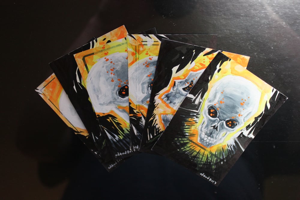Image of Flaming Skull Trading Cards
