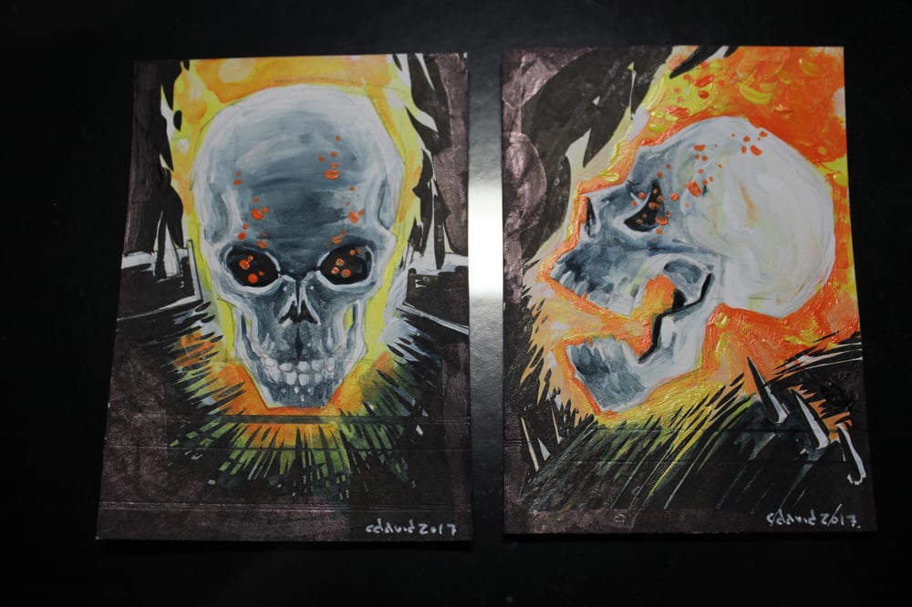 Image of Flaming Skull Trading Cards