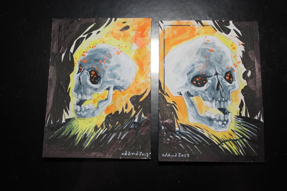 Image of Flaming Skull Trading Cards