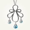 Biergarten Necklace with Blue Topaz, Sterling Silver