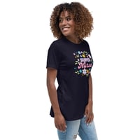Image 4 of Women's Relaxed T-Shirt, Super Nurse Flower Power Tee