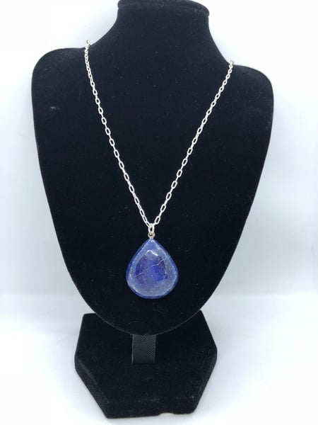Image of Lapis Lazuli pendant & 925 Sterling Silver 18” chain