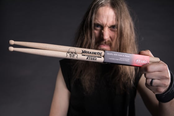Image of Dirk Verbeuren Megadeth Drumsticks (used & signed, new & signed, or new & unsigned)