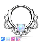 Image of Opal Stone Filigree Lacey Septum Clicker 1.2mm 16g