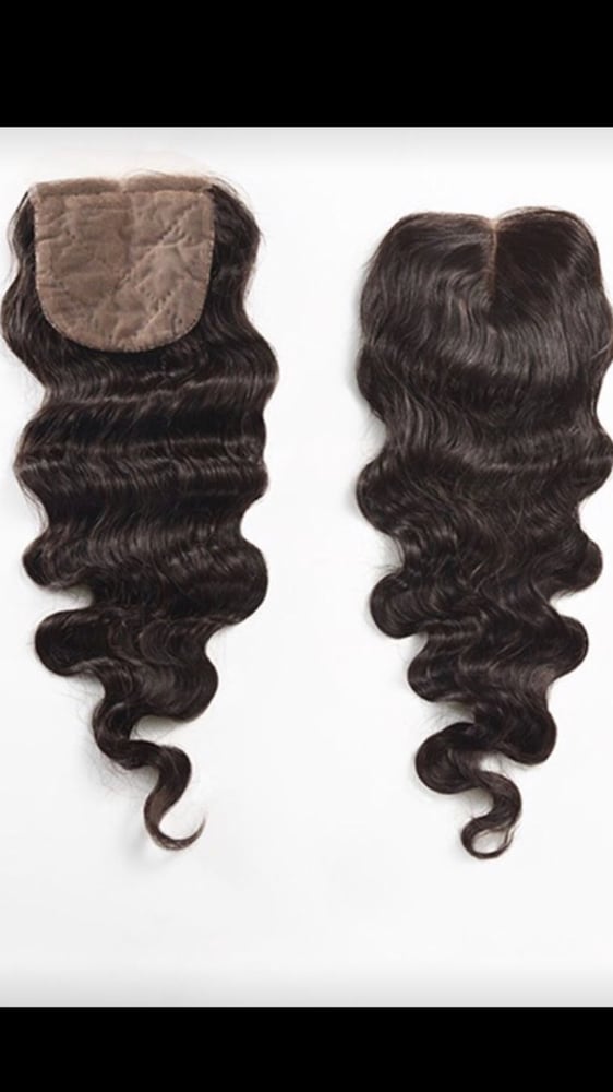 Image of Natural Curl Body Wave Silk Base Closure