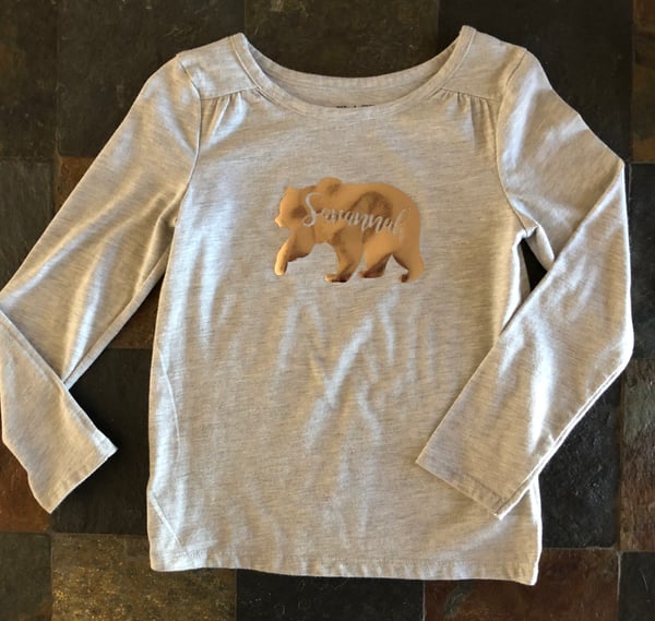 Image of Rose Gold Custom Baby Bear Long Sleeve T-Shirt