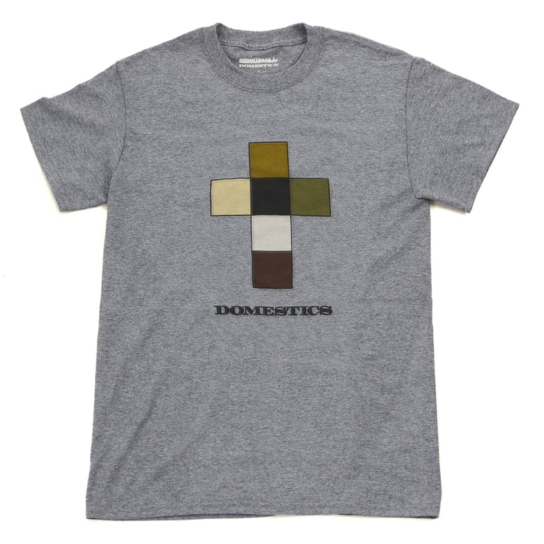 Image of DOMEstics. Crucifix T-shirt Grey