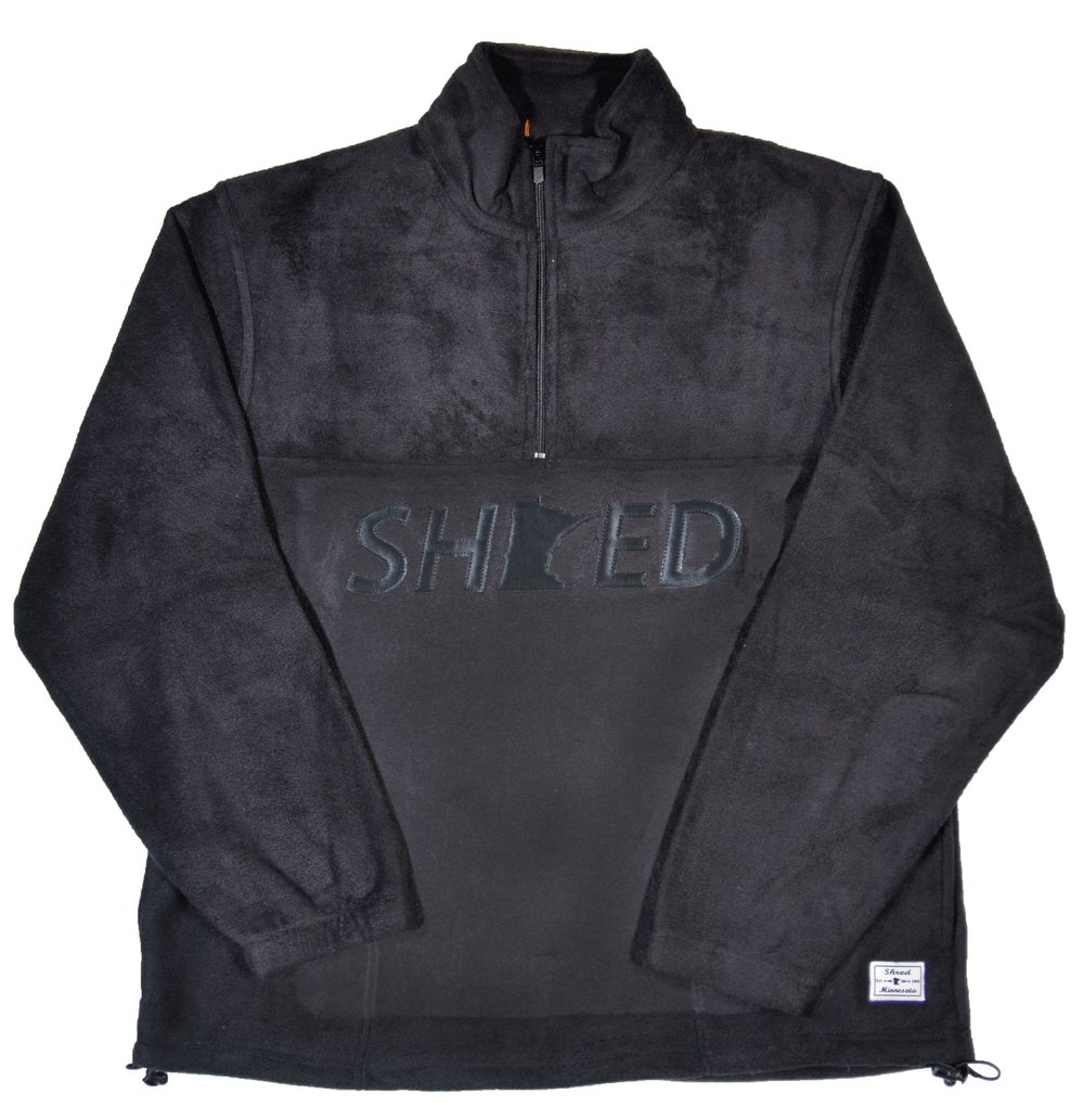 Image of "SHRED" Fleece Quarter-Zip (Black)