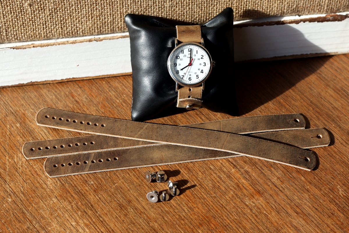 Image of Button Stud Watch Strap in Folklore Vintage