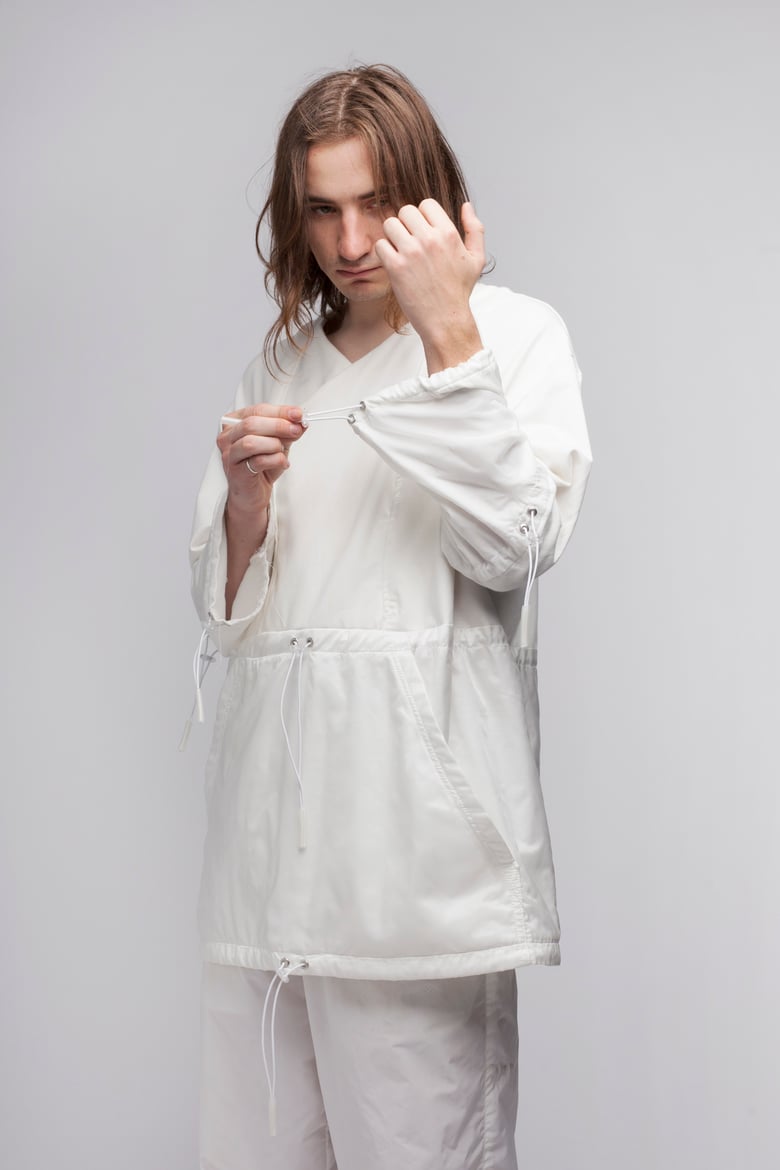 Image of Sheer Nylon Poncho Robe