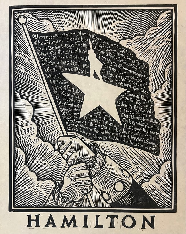 Hamilton Flag Block Print