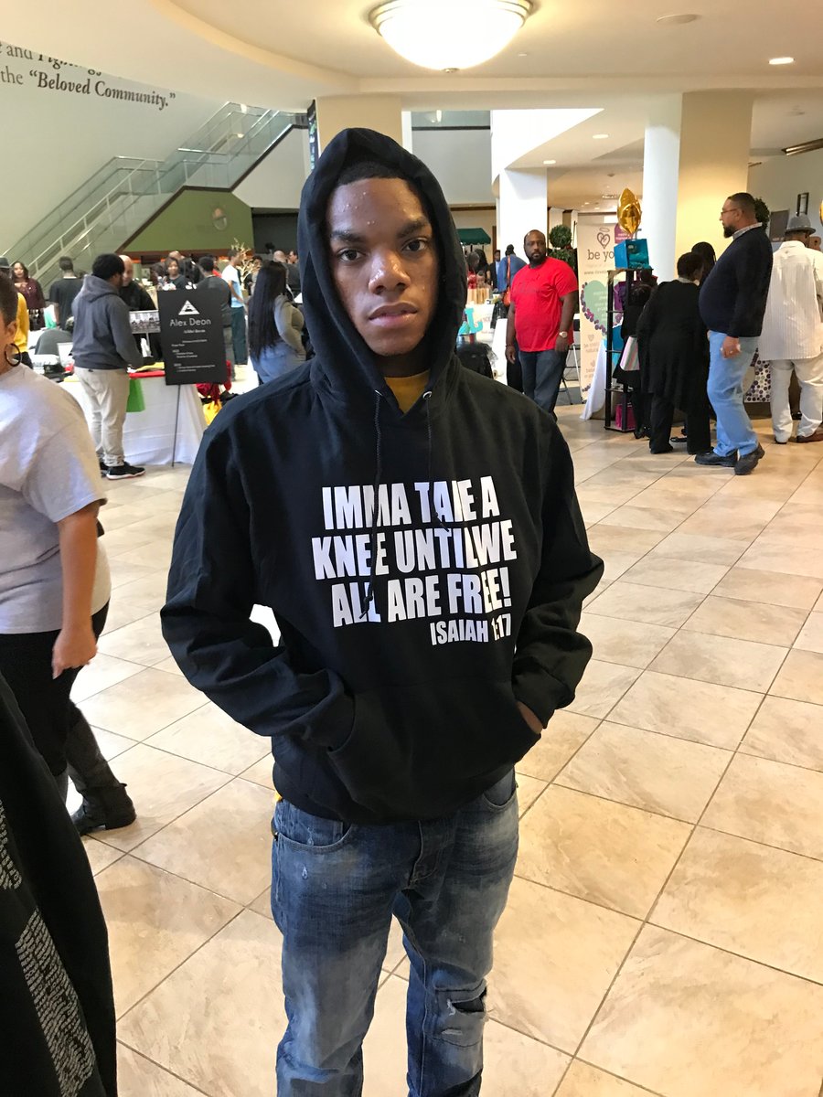 Image of MEN’S IMMA TAKE A KNEE UNTIL WE ALL ARE FREE ISAIAH 1:17 IN HOODIES & T-SHIRT