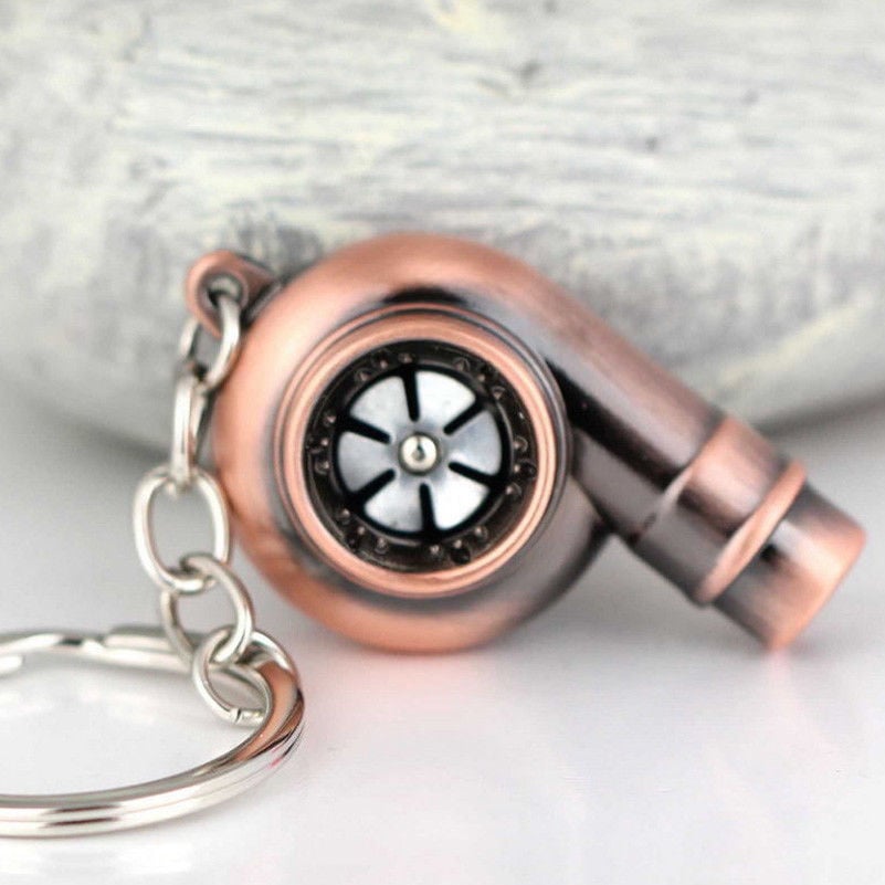 Image of Real Whistle Sound Metal Turbo Keychain Spinning Turbine Keychain (Copper)