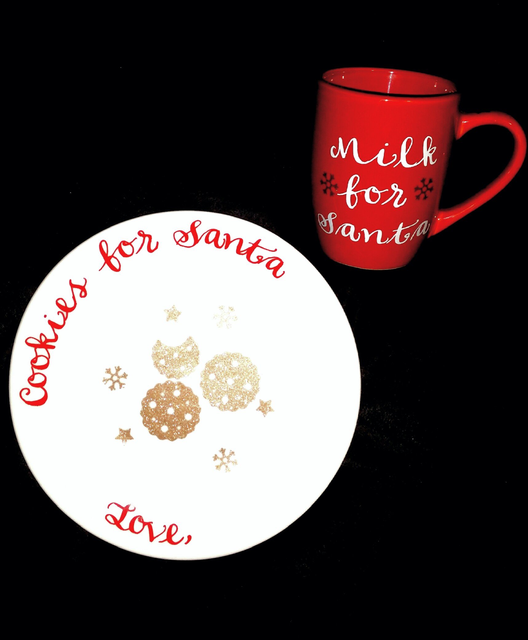 Santa’s Cookies Pattern Clear Glass Mug