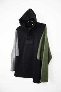 Image 3 of DROP SHOULDER PULLOVER HOODIE - MUSTARD / RED / BLACK