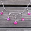 Corona Borealis Necklace with Pink Chalcedony, Sterling Silver