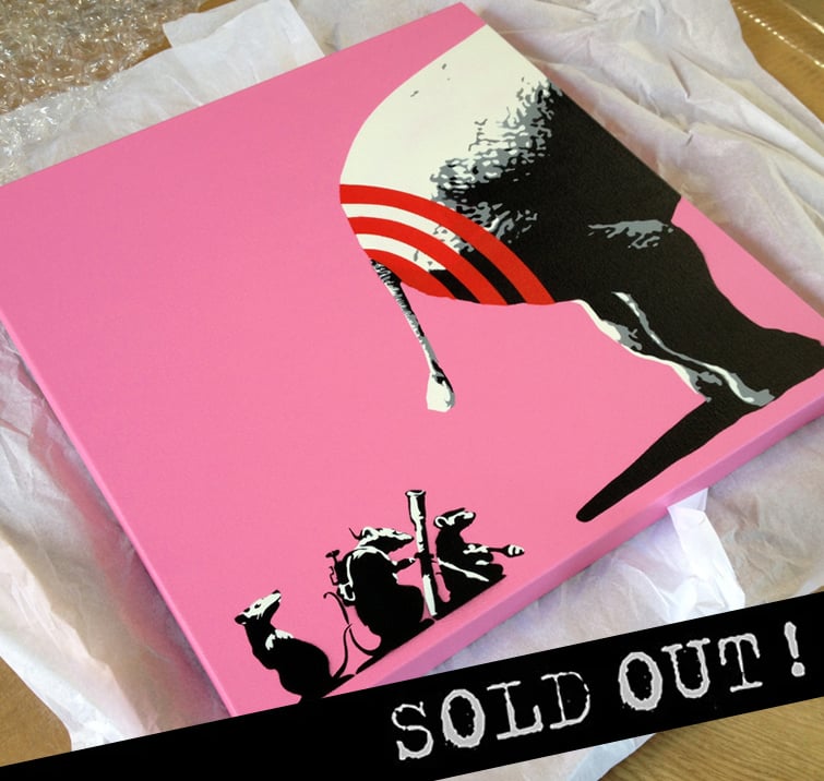 Image of "BUTT HURT" PINK (2014) ORIGINAL STENCIL ON CANVAS