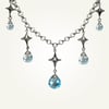 Corona Borealis Necklace with Blue Topaz, Sterling Silver
