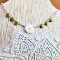 Image 1 of Petite Bloom - Pink with Green Leaves